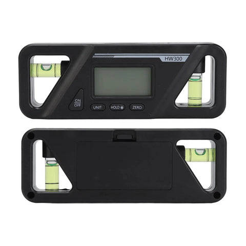 Dead Nuts Accurate Digital Level With Rock Solid Magnetic Base And Bright LCD Screen, showing front and back views.