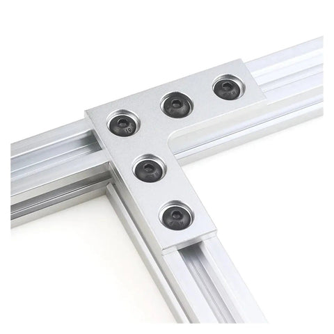 4 Pack L Shaped 90 Degree Corner Connector Plates For Aluminum Profiles, Five Hole Mount, 60x60 Mm Hole Spacing, 6063-T5 Aluminum Alloy