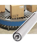 Heavy Duty Galvanized Gravity Conveyor Rollers For Warehouse Moves And Factory Runs Durable Non Powered Steel Rollers on a curved conveyor.