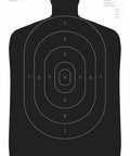 Police Silhouette Target for Pistol Practice 24x45 Inch Paper Target With Clear Scoring Rings Realistic Training Drills Black Contrast