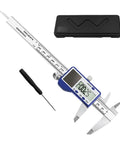 Steel Solar Digital Calipers 150mm Ranges High Accuracy Measurement Tool with Small Case for Industrial Applications Solar Battery Calipers for Woodworking Projects