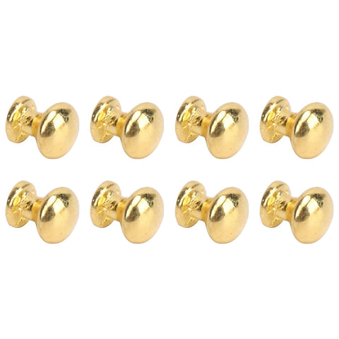 8pcs Miniature Round Head Pull Handles Set for Dollhouse Cabinets and Drawers, One to Twelve Scale Metal Knob Hardware in Gold Tone