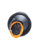 Heavy Duty 10X7 Inch Brushless Dc Hub Motor For Rear Electric Car Drivetrain 2000 Watt Bldc Swap Replacement, top view with orange and black wires.