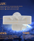 Control panel of Outdoor Motion Sensor Light 20W LED Flood Fixture With 2 Adjustable Heads IP65 Waterproof Daylight White 6000K