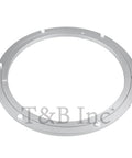 Front view of a metal 12-inch lazy Susan bearing ring with mounting holes