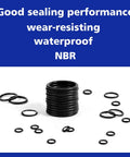 All In One Buna N 90 O Ring Seal Kit For Flat Face Hydraulic Fittings Packed 180 Pieces In Eight Sizes displayed