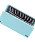 Hair Catcher, Reusable Silicone Drain Protector for Bathtub Shower Wall, soft silicone hair trapping tool in blue.