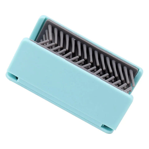 Hair Catcher, Reusable Silicone Drain Protector for Bathtub Shower Wall, soft silicone hair trapping tool in blue.