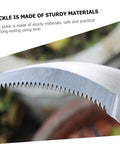 Close-up of serrated blade on one of the Set Of 2 Serrated Hook Garden Tools For Lawn Care And Harvesting, showcasing durability.