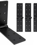 4 Pc Built Like A Tank Heavy Duty Gate Hinges 0.19 Inch Thick Black Iron Butt Hinges, viewing from the side showing mounting holes.