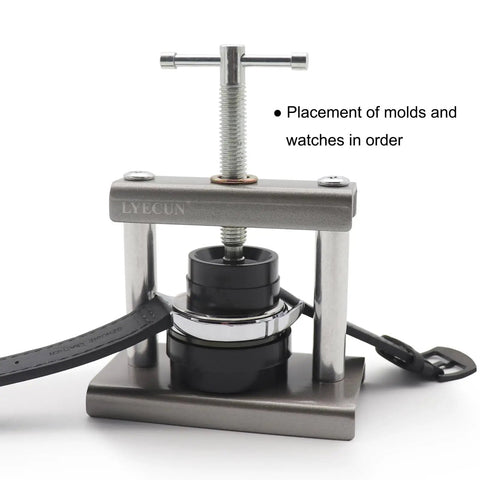 Pro Grade Watch Press Tool For Round Dials With Crystal Press And Back Case Closer, All Metal Build, Easy Pressure