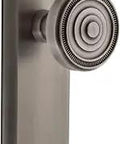 Fifth Avenue Plate Dummy With Soleil Knob In Antique Pewter, Solid Brass Passage Door Hardware For Closets And Hallways, No Lock