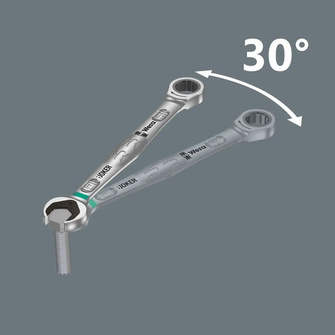 Joker Ratcheting Combination Wrench Three Quarters Inch To 246 mm With Holding Jaw in 30-degree positioning angle