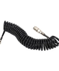 Flexible Coiled Air Hose With Fast Plug N Play Connector For Car Motorcycle Tire Inflation Pump Lightweight Pu Steel Tube Anti Kink 16 Feet Heavy Duty No More Tangles Air Compressor Extension Garage Workshop Smooth Ride Tool Mechanics Crew coiled hose with metal quick-connect ends