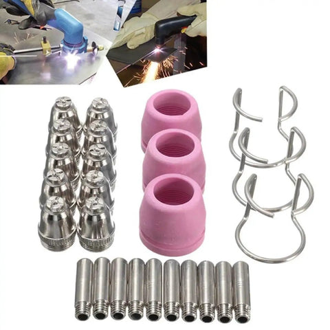 Heavy Duty Plasma Kit Torch Cutter Consumables Nozzles Cutting Tips with alloy steel and ceramic nozzles and metal tips