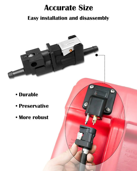 Fuel Line Quick Connector Set One Quarter Inch Barb Female And 6mm Male For Portable Fuel Tank And Outboard Motors Durable No Fuss Quick Connect Fittings For Easy Install On Boats And Motors
