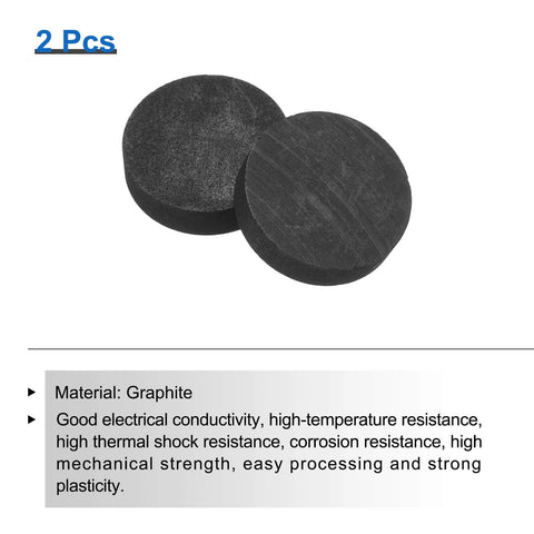 Round Graphite Discs 20x5mm High Purity Graphite Plates Pack of 2 For Melting Casting And Electrolysis
