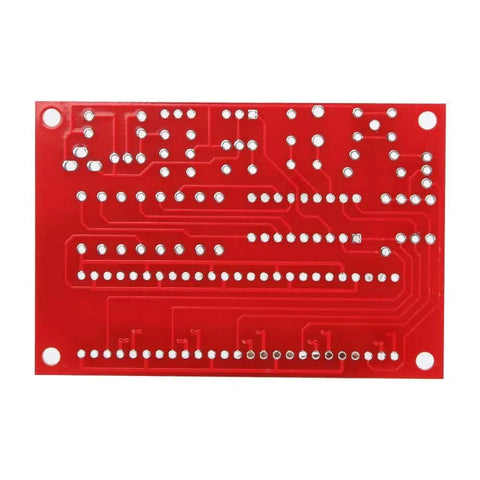 Back view of red circuit board for DIY Crystal Oscillator Frequency Counter Tester Kit 1Hz to 50MHz With Five Digit Red Display