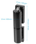 Heavy Duty 5 Inch Barrel Gate Hinge Set For Iron Weld On Install 4 Pack 450 Pound Capacity shown with dimensions