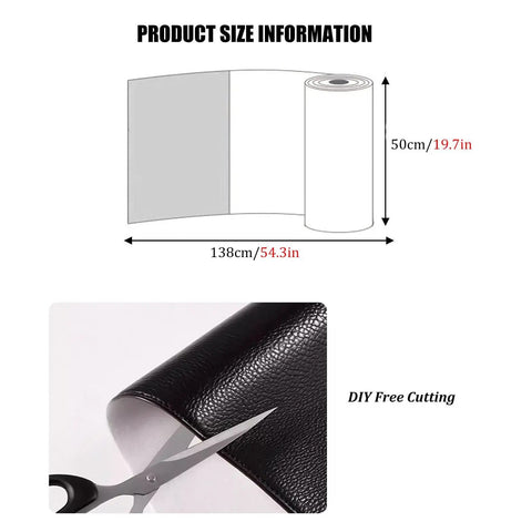 Self Adhesive Leather Repair Patch For Car Seats, Sofas And Vinyl Upholstery, Quick Fix, roll size 138cm x 50cm, DIY cutting