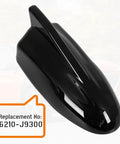 Shark Fin Roof Antenna Cover For Hyundai Kona 2018 2019 2020 2021 2022 2023 And Kia Sorento 2019 2020 Glossy Black With Chip Antenna Topper Cap Replacement Dope Sleek Exterior Trim Upgrade And Durable Fit 96210-J9300 glossy black close-up.