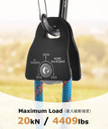 Lightweight Aluminum Pulley 20kN 8 To 12mm Single Swing Rigging Pulley For Arborist And Backyard Zipline Trolleys with ropes