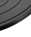 Close-up of Bulletproof 16 Inch Heavy Duty Rotating Swivel Stand with smooth black surface and rounded edges.