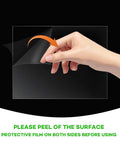 Peeling protective film from Two Pack Plexiglass Sheets One Eighth Inch Thick 24 By 36 Clear Plastic Panels for crafting and sneeze guards.