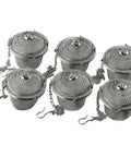 Heavy Duty Stainless Steel Ultrasonic Cleaner Basket Six Pack Snazzy Wire Mesh Nets for jewelry and tea steeping.