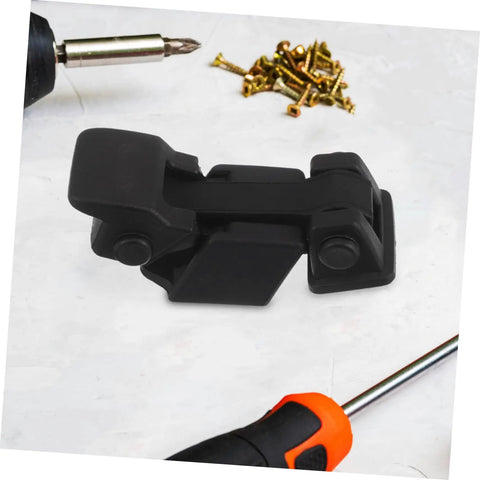 Flexible Hood Latch Lock Kit With Black T-Handle Hasps And Brackets for engine hood vehicle use on white surface with tools