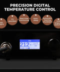 Precision digital temperature control of Leather Creaser Machine All-In-One Kit With 140-932 F Heat, showing LCD display at 212°F.