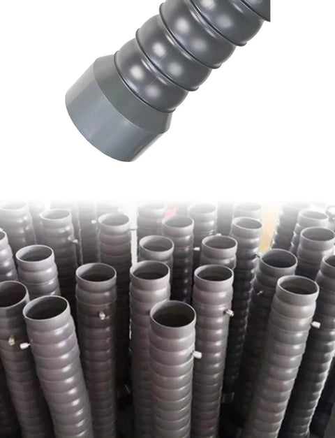 Flexible Fume Extractor Arm With Three Sixty Degree Hood For Quick Smoke And Dust Removal In Workshops Crafted Tough From High Temp Plastic, close-up of flexible duct opening.