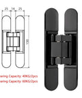 Beefy 6 Inch Hidden Door Hinge Set Concealed Zinc Alloy With Silent Hydraulic Buffer, 180 Degree Swing, 3 Way Adjustable