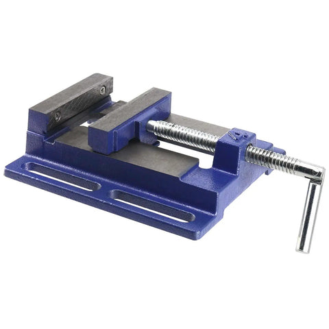 2 Pack 4 Inch Light Duty Drill Press Vise Blue Forged Iron Low Profile Bench Vise Clamp For Woodworking And Metalworking Rock Solid Grip For A Tight Hold On Drill Press Tables And Workbenches, blue forged iron vise with handle