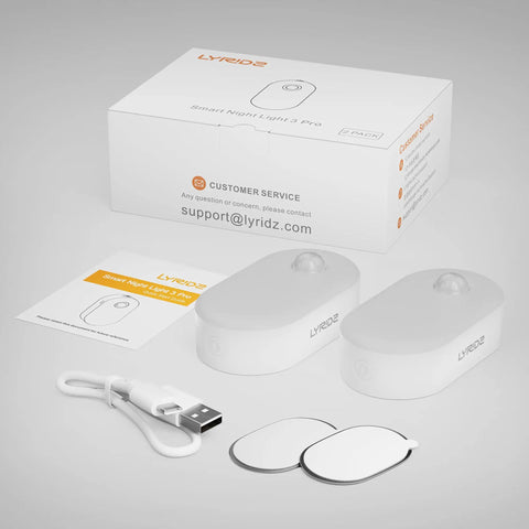 Rechargeable Motion Sensor Night Light With Dusk To Dawn Sensor Stick On No Fuss Cool White LED Closet Light Auto On Off 120 Degree Detection And 10 To 13 Ft Range Stepless Brightness From 1 To 20 Lumens Dual Pack For Bedroom Hallway Stairs