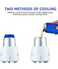 Super Portable Electric Freeze Mug And Quick Chill Cup For Ice Cold Beer Soda Canned Drinks Milk Or Coffee Compact Black Mini Chiller with two cooling methods.