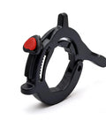 Motorcycle Cruise Control Assist With Quick Release Button Anti Slip Throttle Lock device in black with red button for handlebar use.