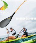 Hybrid Outrigger Paddle With Teardrop Carbon Blade And Fiberglass Reinforced Wooden Bent Shaft For Waka Ama Vaa L 50 Inches on water