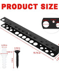 Heavy Duty Wall Mounted Tool Organizer Rack for Garage and Shop Space Saving Storage for Screwdrivers, Pliers, Hammers and Hand Tools Rust Resistant Carbon Steel with Powder Coated Finish 15.75 Inch Wide with detailed dimensions