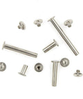 Tough As Nails M5 Chicago Screws 60 Pair Assorted Binding Posts With Phillips Drive And Premium Silver Coating A Killer Kit For Scrapbooks Albums And Leather Gear Demanding Zero Hassle Assembly, assorted sizes and shapes.