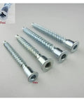 Sturdy Stainless Steel Wood Screws Set With Hex Or Pozi Drive Countersunk Flat Head For DIYers Knock-Down Projects, M7x50mm