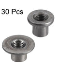 30 Pcs Carbon Steel Tee Nuts With Flange For Wood Furniture Connectors Round Bottom Through Hole Sleeve With Female Threads M8 And M10 Great