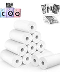 12 Roll Kit For Kids Instant Camera Printer Paper Refill White Thermal Paper For Kids Photo Prints Each Roll 2.2 In By 19.6 Ft Prints 80 Plus Images Per Roll Easy Peasy Refill For Mini Cameras, stacked rolls