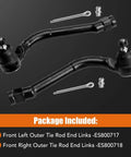 Front Outer Tie Rod Ends Set of 2 for Hyundai Sonata 2011 to 2015 Tucson 2010 to 2017 Azera 2012 to 2017 Optima 2011 to 2015 Sportage 2011 to 2016 Cadenza 2014 to 2016 Replacement Steering Linkage Durable Heavy Duty, black metal set