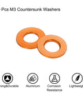M3 Aluminum Flat Washer Set 30 Pcs Anodized Orange Countersunk Gaskets 6mm Outer Diameter 3mm Hole 0.5mm Thick For RC FPV PCs Drones And Mechanical Accessories