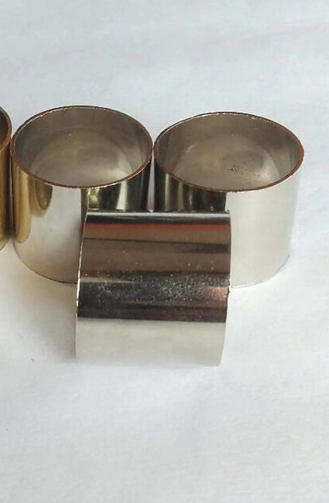 Set Of 6 Brass And Silver Ferrule Collars For Walking Stick Spare Part Durable Solid Brass Construction With Dual Finish Brass Or Chrome 1 Inch Size