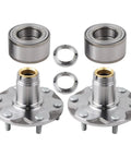 Front Wheel Hub Bearing Assembly Set For Toyota Tacoma 1995-2004 4WD, Fits 2.4L 2.7L 3.4L, Two Pack, Direct Replacement, Replaces 43521-35010 And 43502-35160, Brand New Premium Quality Wheel Hubs shown in metal components for installation.
