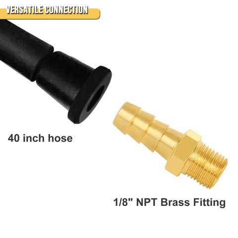 UHARBOUR manometer gas pressure tester with 40-inch black hose and brass 1/8 in NPT fitting