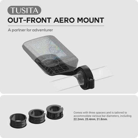 Out Front Mount For Wahoo ELEMNT ROAM And Bolt 3 GPS Cycling Computer With Aerodynamic Front Bracket on 22.2-31.8mm bars.