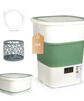 Slick Heavy Duty Portable Washing Machine With Fast Spin Basket, 1.8 Cu Ft Foldable Compact Washer For Small Apartments, 50L capacity with accessories.